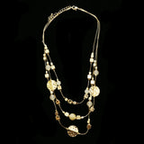 Luxury Hammered Finish Necklace Gold/White NWOT