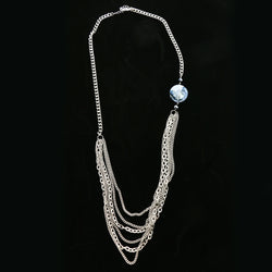 Luxury Faceted Necklace Silver/Blue NWOT