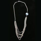 Luxury Faceted Necklace Silver/Blue NWOT