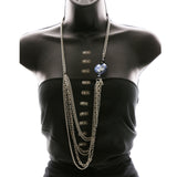 Luxury Faceted Necklace Silver/Blue NWOT