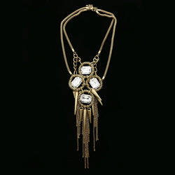 Luxury Crystal Necklace Gold NWOT
