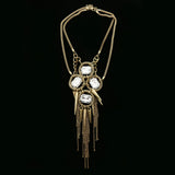 Luxury Crystal Necklace Gold NWOT