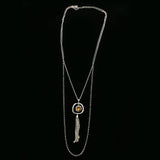 Luxury Faceted Necklace Silver/Brown NWOT