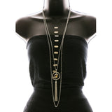 Luxury Faceted Necklace Silver/Brown NWOT