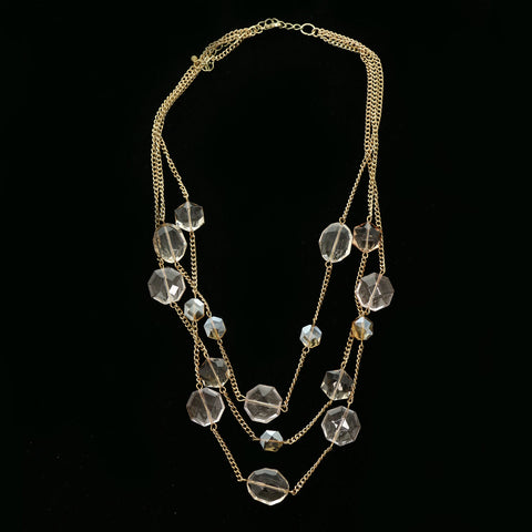 Luxury Crystal Necklace Gold NWOT