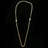 Luxury Faceted Necklace Gold/Clear NWOT