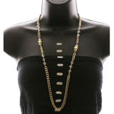 Luxury Faceted Necklace Gold/Clear NWOT