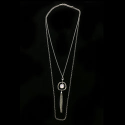 Luxury Faceted Pendant-Necklace Silver/Pink NWOT