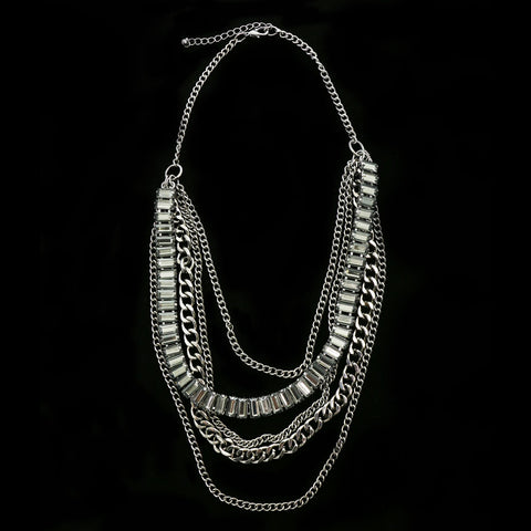 Luxury Crystal Necklace Gunmetal NWOT