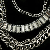 Luxury Crystal Necklace Gunmetal NWOT