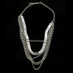 Luxury Crystal Necklace Silver NWOT