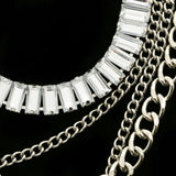 Luxury Crystal Necklace Silver NWOT
