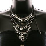 Luxury Crystal Necklace Gunmetal NWOT