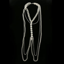 Luxury Crystal Necklace Silver NWOT