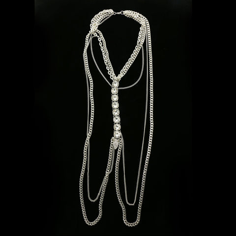 Luxury Crystal Necklace Silver NWOT
