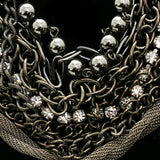 Luxury Crystal Necklace Gunmetal NWOT