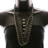 Luxury Crystal Necklace Gunmetal NWOT