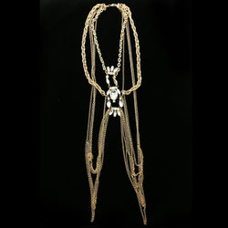Luxury Crystal Necklace Gold NWOT