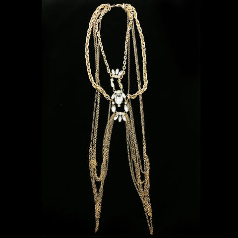 Luxury Crystal Necklace Gold NWOT