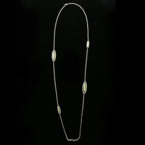 Luxury Crystal Necklace Silver/Green NWOT