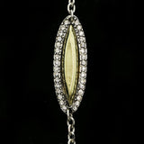 Luxury Crystal Necklace Silver/Green NWOT