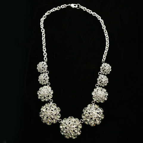 Luxury Crystal Necklace Silver/Gray NWOT