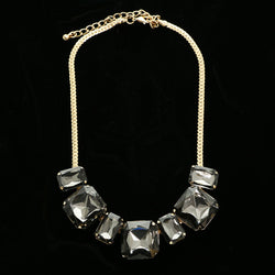 Luxury Faceted Necklace Gold/Black NWOT