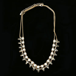 Luxury Crystal Necklace Gold/Gray NWOT