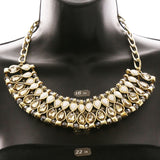 Luxury Faceted Necklace Gold/White NWOT