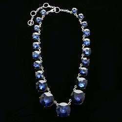 Luxury Faceted Necklace Silver/Blue NWOT