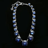Luxury Faceted Necklace Silver/Blue NWOT