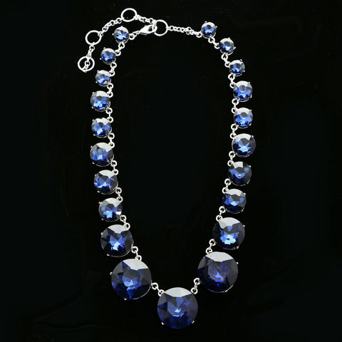 Luxury Faceted Necklace Silver/Blue NWOT
