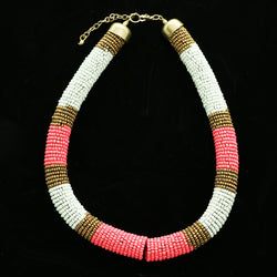 Luxury Beads Necklace Gold/Pink NWOT