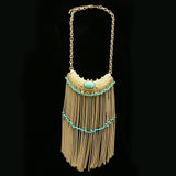 Luxury Semi-Precious Necklace Gold/Blue NWOT