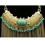 Luxury Semi-Precious Necklace Gold/Blue NWOT