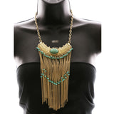Luxury Semi-Precious Necklace Gold/Blue NWOT