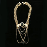 Luxury Faceted Necklace Gold/Black NWOT