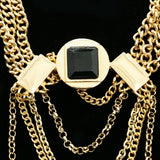 Luxury Faceted Necklace Gold/Black NWOT