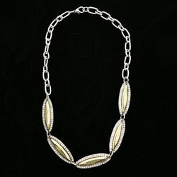 Luxury Crystal Necklace Silver/Green NWOT