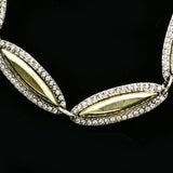 Luxury Crystal Necklace Silver/Green NWOT