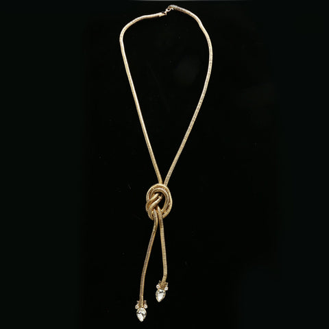 Luxury Crystal Y-Necklace Gold NWOT