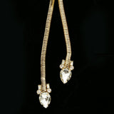 Luxury Crystal Y-Necklace Gold NWOT