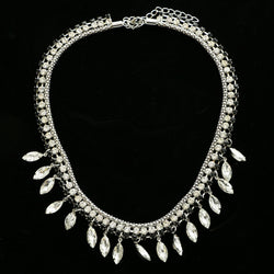 Luxury Crystal Necklace Silver/Black NWOT