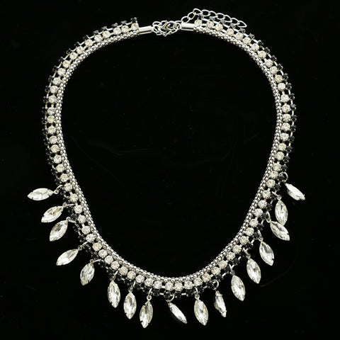 Luxury Crystal Necklace Silver/Black NWOT