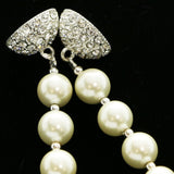 Luxury Crystal Magnetic Clasp Necklace Silver & White NWOT