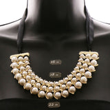 Luxury Crystal Pearl Necklace Gold & Black NWOT