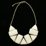 Luxury Semi-Precious Necklace Gold/White NWOT