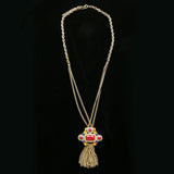 Luxury Faceted Necklace Gold/Pink NWOT