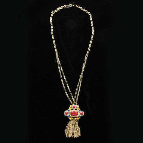 Luxury Faceted Necklace Gold/Pink NWOT