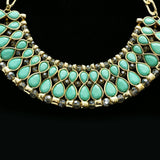 Luxury Faceted Necklace Gold/Green NWOT